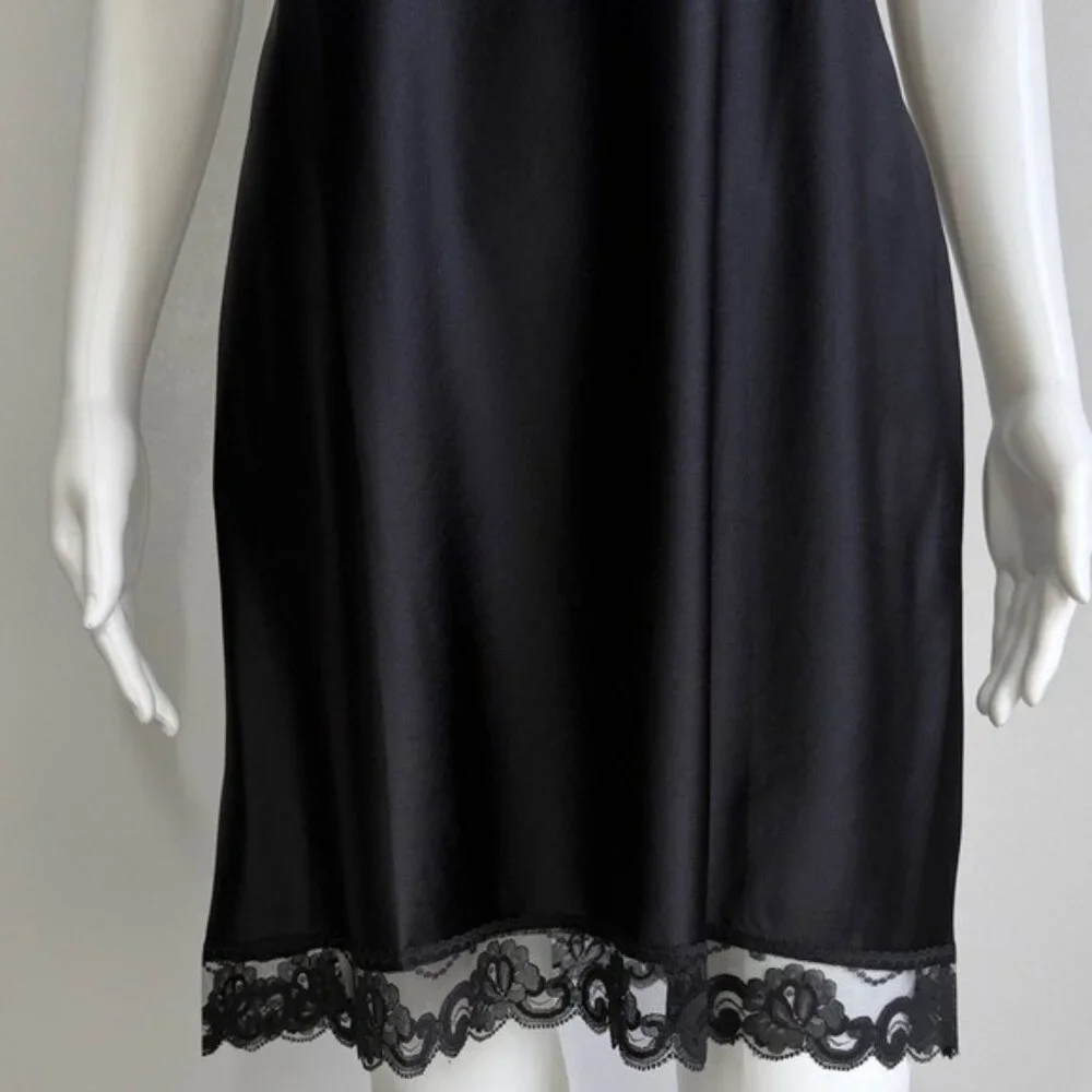 Trina Turk Lace Trim Slip Dress in Black – Size M - Picture 3 of 7